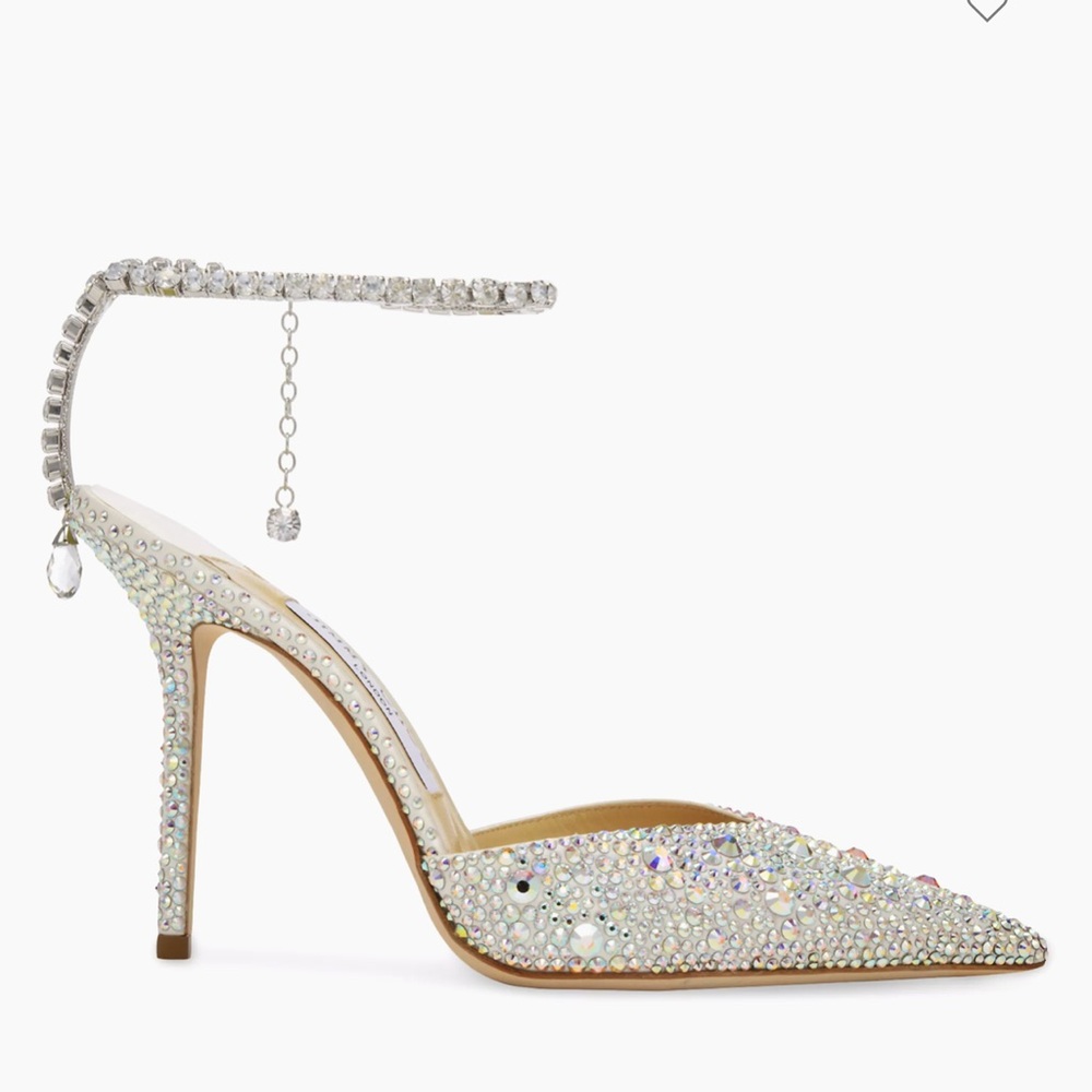 Jimmy Choo Saeda 100MM Crystal Hotfix Pumps